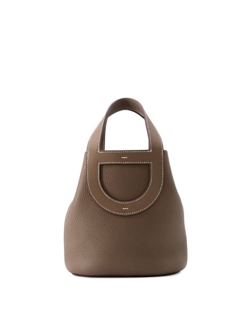 Hermes Tote Bag in the Loop 18 Etoupe Silver Taurillon Clemence